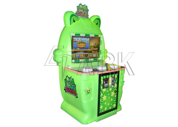 Cheap 22 Inch Single Player Green Cute Frog Patting Button Coin Prize Out Mini Game Machine for sale