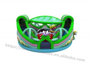 Green Custom Inflatable Play Park / Bounce House Amusement Park