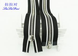 Silver Length Open End Metal Jacket Zippers Multi Color Black And White Tape