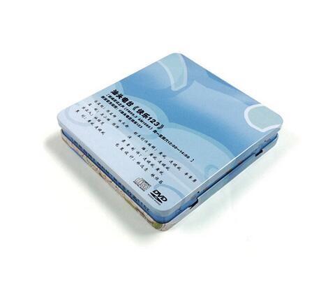 Cheap Rectangular CD tin case with hinged lid for sale