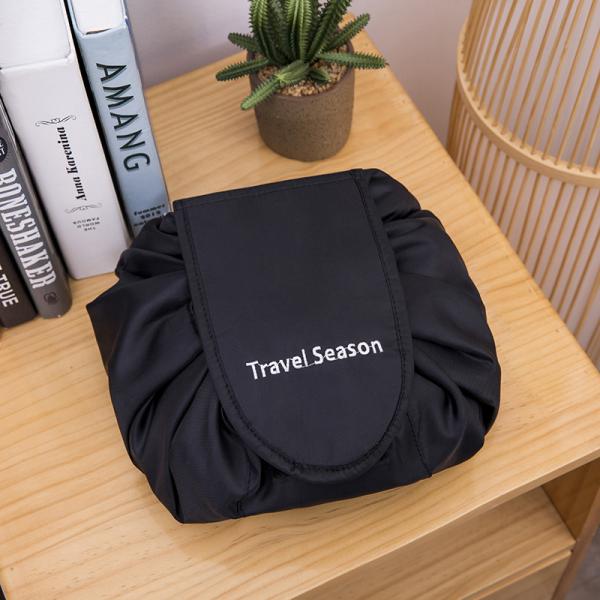 Cheap Lazy Portable Polyester Drawstring Cosmetic Bag for sale