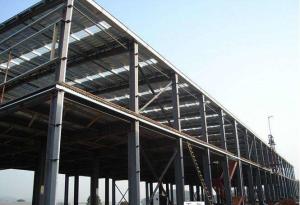 China Recyclable Garage Steel Frame For Indurstrail Parks / Milk Processing Factory on sale