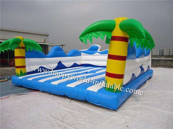 Cheap waves bouncy calste bouncer, summer theme inflatable jumping castle commercial for sale