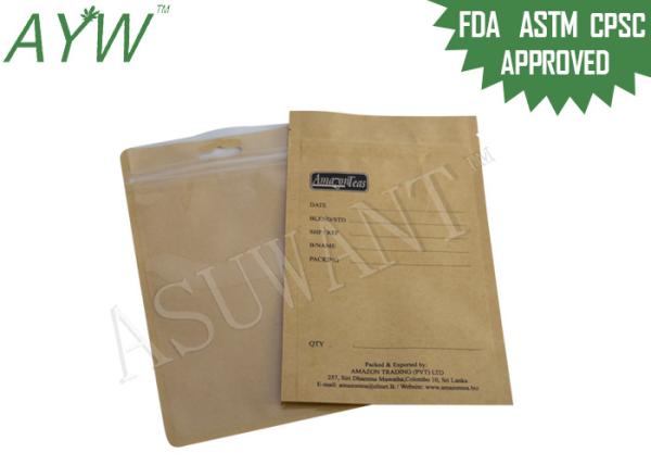 Cheap One Side Clear Small Kraft Paper Bags For Areca Nut , OEM Kraft Stand Up Pouches With Window for sale
