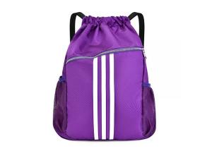 Lightweight Polyester Sport Drawstring Backpack Portable Multi Function