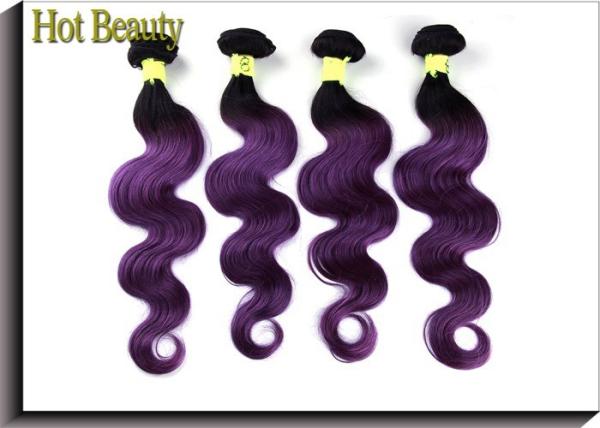 Cheap Double Machine Weft Purple Colored Human Hair Extensions No Any Split For Every Beauty for sale