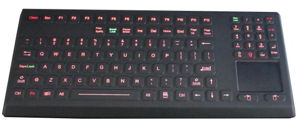 Cheap Washable desktop illuminated silicone rubber industrial keyboard with touchpad for sale