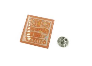China 30x30mm Custom Enamel Pin Badges Butterfly Clutch Sandblasting Or Double Side Design on sale