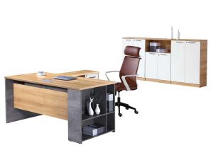 1.6 Meter Office Manager Desk With Small Showing Stand Smooth PVC Edge