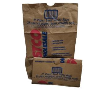 China Custom Lining Kraft Paper Lawn And Leaf Bags Collecting Waste on sale
