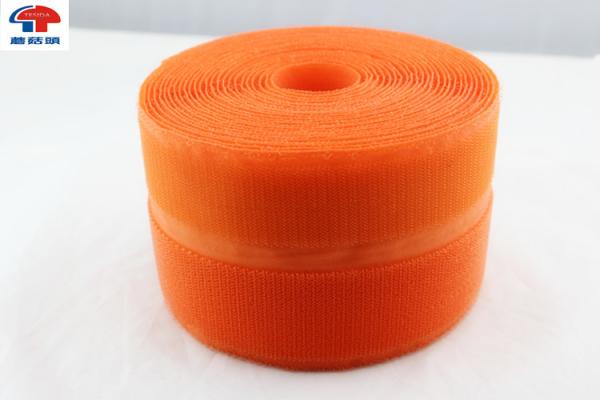 Cheap Orange 50 mm printed touch tape hook and loop fastener Two In One Same Side for sale