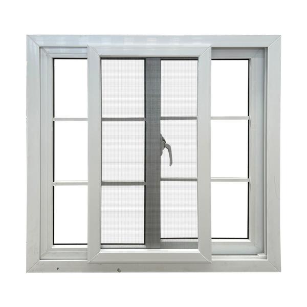 Cheap Customized PVC Double Horizontal Sliding Windows With Mosquito Screen Vinyl Sliding Windows for sale