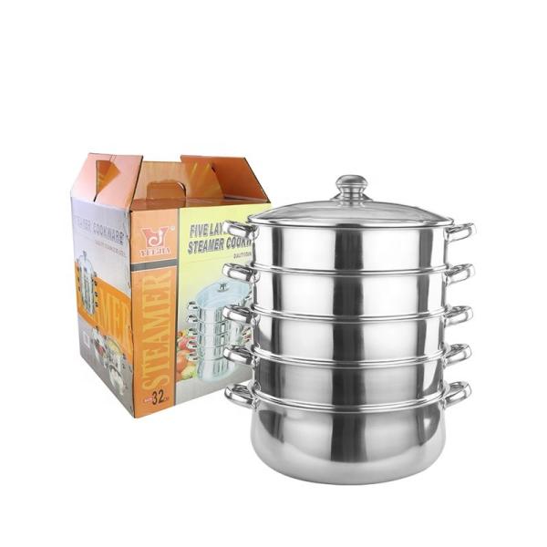 Cheap Restaurant Stackable Steamer Pot Five Layers Customized Logo for sale