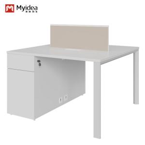 China Modern Four-Person Office Desk With Locked File Cabinet on sale