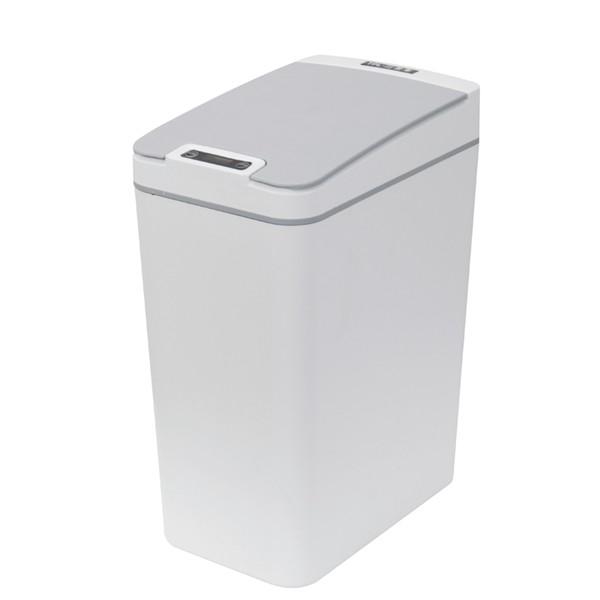 Cheap White Automatic Lid Garbage Can , High Precision Battery Operated Trash Can 8L for sale