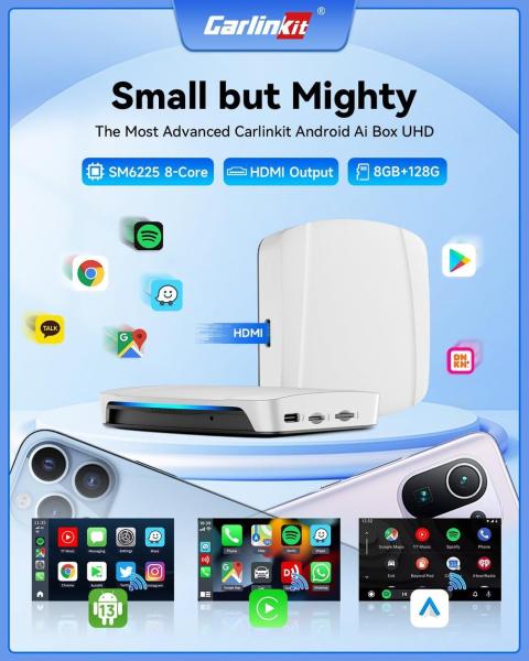 Android 13 HDMI Output TBox UHD Wireless Adapter CarPlay Android Auto AI Box