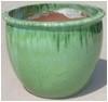 China 35cmx25cm Green Ceramic Outdoor Plant Pots Garden Decoration on sale