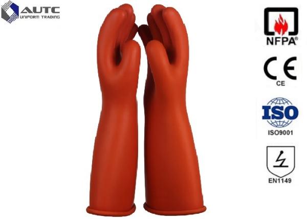 Cheap Rubber Insulating Electrical Safety Gloves Voltage Rating AC 7500 V Class 1 for sale