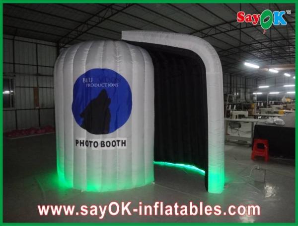 Cheap Event Booth Displays Black Inside Inflatable Rounded Photo Booth 3 X 2 X 2.3m With Led Lights for sale