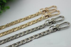 China Factory supply 120 mm length gold & nickel color iron metal chain strap bag with snap hooks on sale