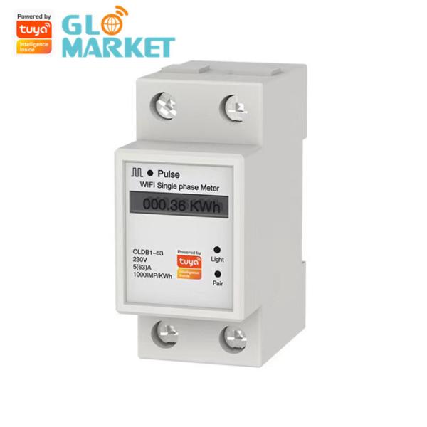 Cheap Tuya Monitoring Smart LCD Display Wifi Energy Meter Remote Control for sale