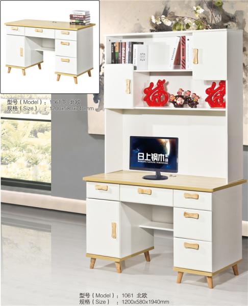 Cheap Light Color MDF Computer Desk , Bedroom Computer Desk Easy Assemble for sale