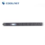 Black 48-bit Output Power Distribution Unit for Server Rack Network and Data