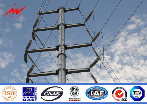 Cheap AWS D1.1 Hot Dip Galvanized Power Transmission Poles For Electrical Line Project for sale