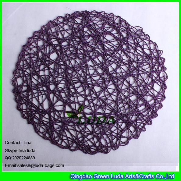 Cheap LUDA hollow placemats purple paper straw placemats and table runner sets for sale