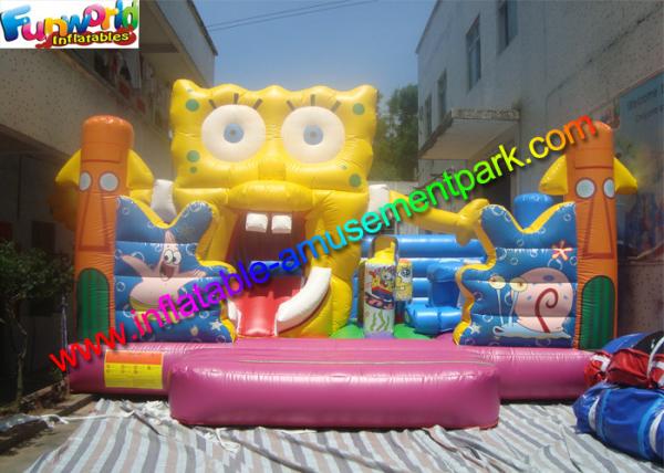 Cheap Garden Spongebob Bounce Castles , PVC Tarpaulin Bouncy Castles for sale