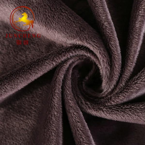 Cheap grey 3mm super soft velboa plush fabric/short pile plush fabric for blanket for sale