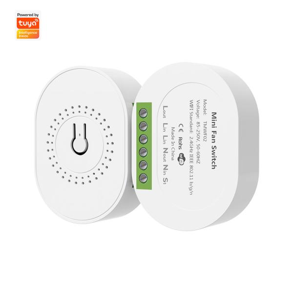 Cheap SMATRUL Tuya WiFi Smart Fan Speed Regulation DIY Mini Switch Module Remote Control Timer on Off 220V for Alexa Google Home for sale