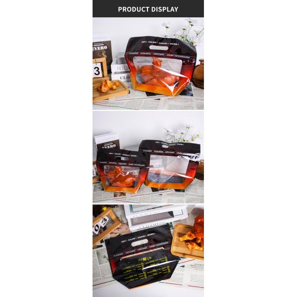 Custom Handheld Hole Roast Chicken Packaging Bag Plastic Roast Grilled Chicken Bag With Zipper