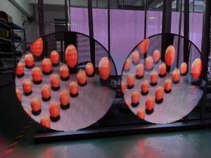 China P3.91mm P7.82mm LED Transparent Display 1 Meter Diameter Cabinet on sale