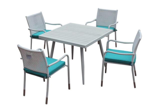 Cheap Soft Padded Cushions PE Wicker Patio Table And Chair Set for sale