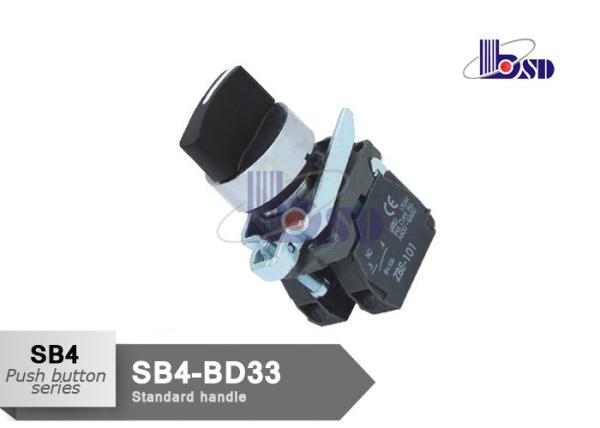 Cheap Handle  Black  Push Button Switch SB4 Series Standard Selector Switch On Off for sale