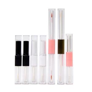 1.2ml & 2.5ml Plastic Square Slim Lip Gloss Tube Dual Heads With Customized Colors