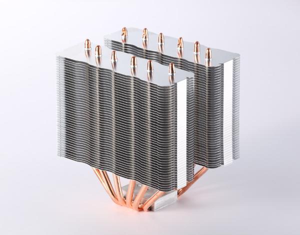 Cheap High efficient Computer CPU Heatsink / Copper Pipe Heat Sink with Skiving Fin for sale