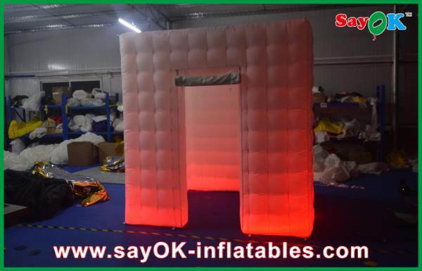 Cheap Inflatable Photo Booth Enclosure LED Lighting Air Inflatable , Large Inflatables Event Red / Green for sale