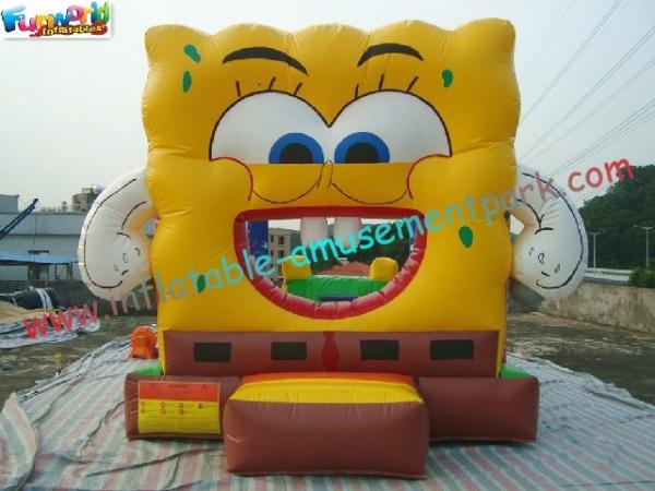 Cheap Spongebob Commercial Bouncy Castles , Inflatable Bouncer Slide CE / EN14960 for sale