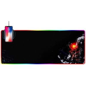 China LED PU 15W Wireless Charging Keyboard Mat Soft  Extended Mousepad on sale