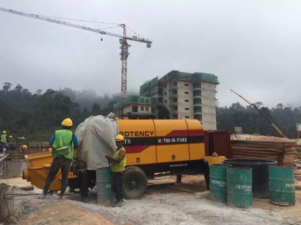 Cheap Diesel Trailer Concrete Pump 0.7 - 0.8m3 Hopper Capacity For Customer Requirements for sale