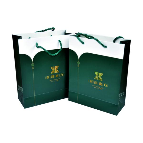 Cheap C1S Art paper Handmade Paper Bags Holographic hot foil stamping for sale