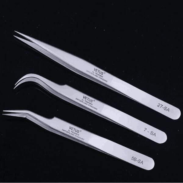 Cheap Slanted Lash Extension Tweezers Stainless Steel Lash Extensions Tools for sale