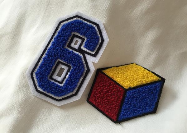 Cheap Personalized Embroidered Number Patches , Iron On Embroidered Letter Patches for sale