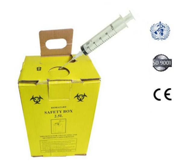 Cheap 2.5L Safety box, Disposable Medical Cardboard Safety Box, Safety Box For Syringe,Needles and sharps, 2.5 Liters for sale