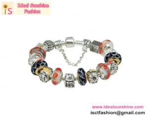 Best Fashion Beautiful Red heart charm Silver Plated European Charm silver Bracelet Jewelry wholesale