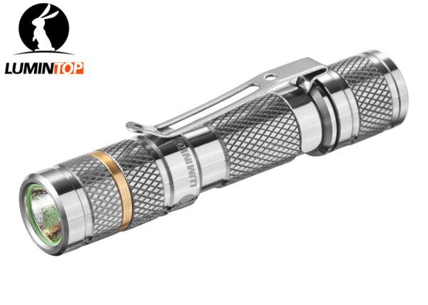 Cheap Mini Lumintop Ti Tool AAA Flashlight , Titanium AAA Flashlight With Reversible Clip for sale