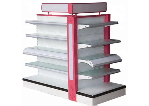 Cheap Customized Glass Display Rack , Cosmetics Display Shelves With Light Box for sale