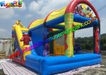 Customized Elmo And Sesame Inflatable Bouncer Slide , Jumping Slide With Pool